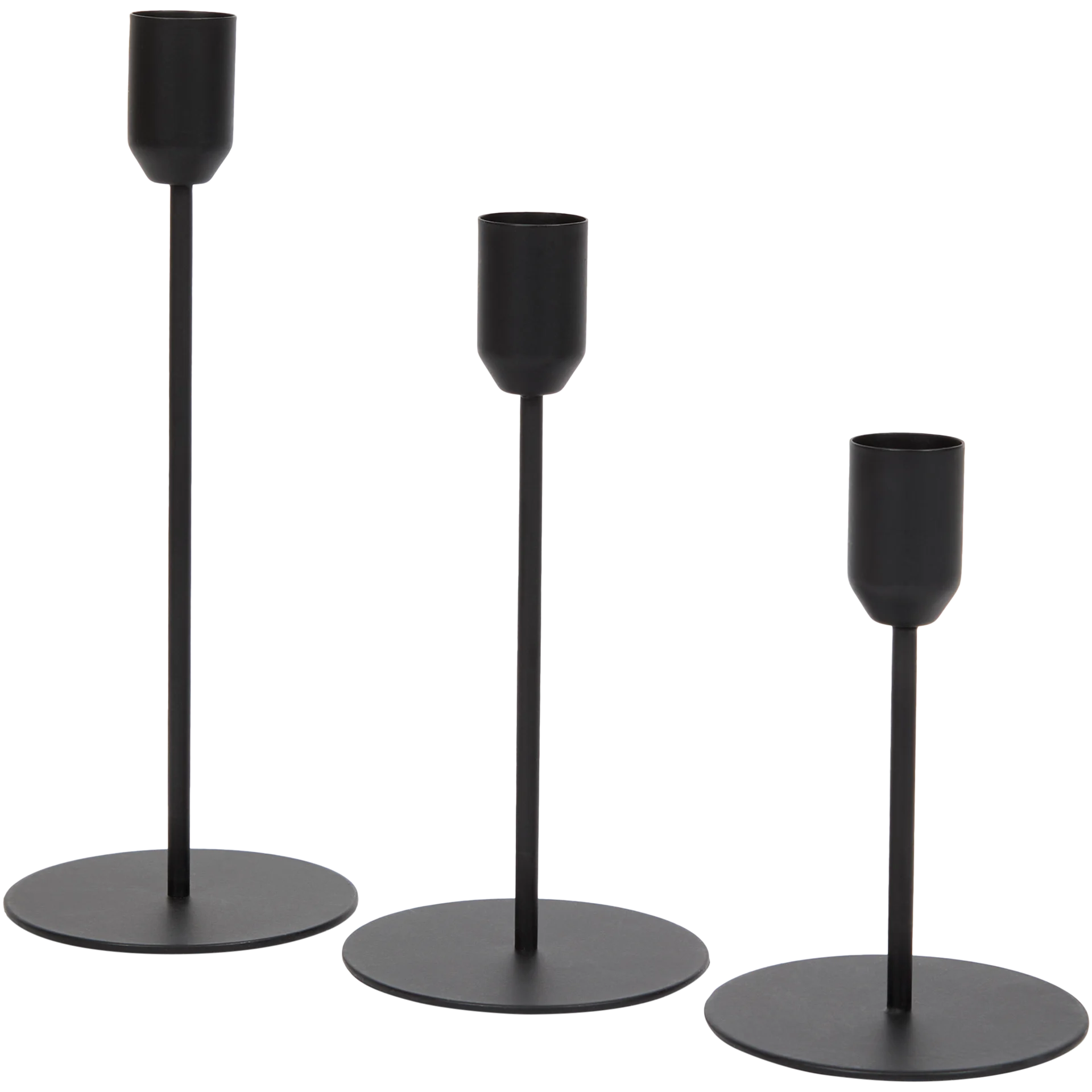 Набор настольных подсвечников Spargo на ножке 20 см 16 см 12 см Черный
