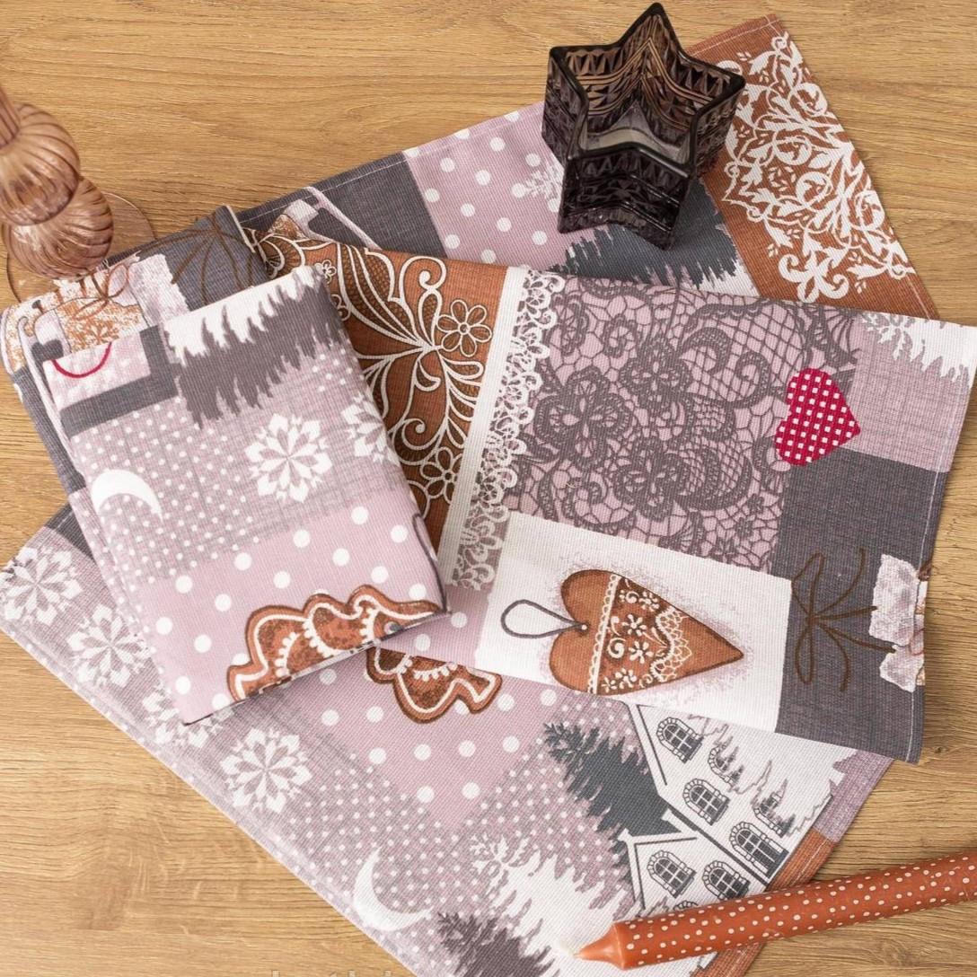 Набор полотенец SUNROZ Рождество рогожка 35x70 см 5 шт. (LP-970)