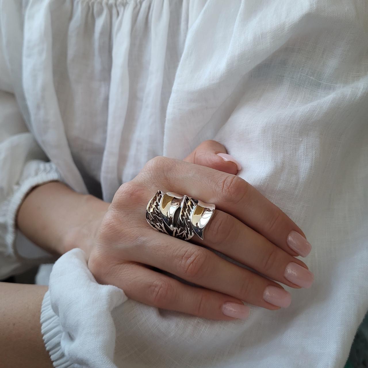 Широке кільце дефіле без каменів чорнене срібло 925 проби 7,45 г р. 19,5 (1444к) - фото 6 Широке кільце дефіле без каменів чорнене срібло 925 проби 7,45 г р. 19,5 (1444к) - фото 6