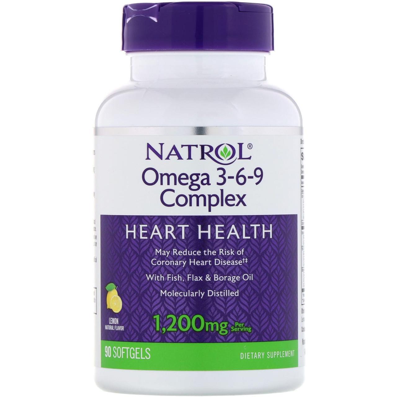 Комплекс Омега 3-6-9 Natrol зі смаком лимона 1200 мг 90 капс.