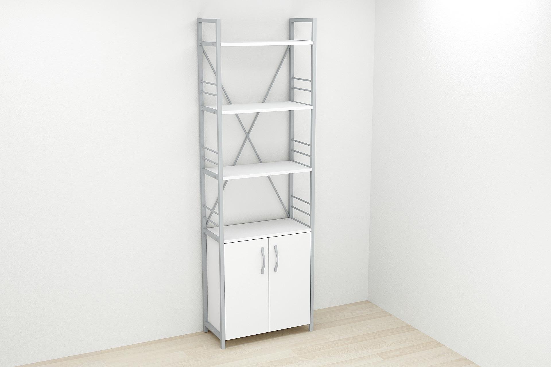 Этажерка Ferrum-decor Коннект 4/60 с тумбой ДСП 179x60x28 см Серый/Белый (FRD-104498) Этажерка Ferrum-decor Коннект 4/60 с тумбой ДСП 179x60x28 см Серый/Белый (FRD-104498)