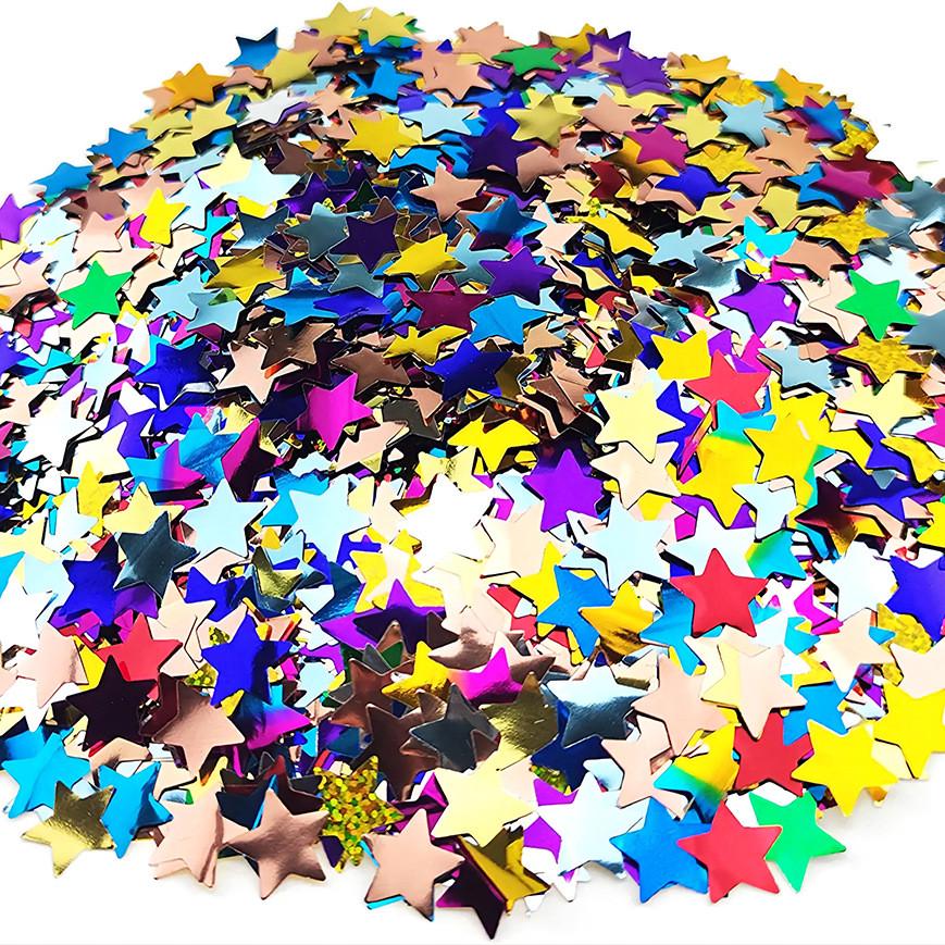 Конфетти Звездочки для праздника маленькие 5 г 4 мм Разноцветный (1200/1)