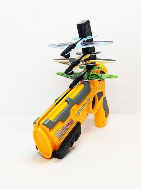 Игрушечный пистолет-катапульта Eys Toys Air Battle K 5000 запускающий самолетики Желтый