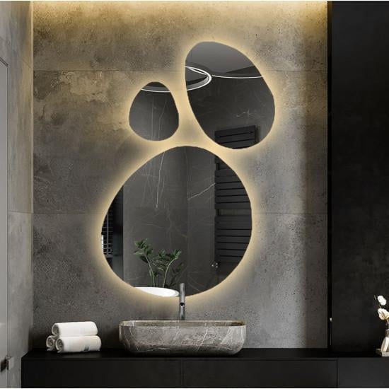 Зеркальная композиция Sakura из трех зеркал в форме камня 119x80 см