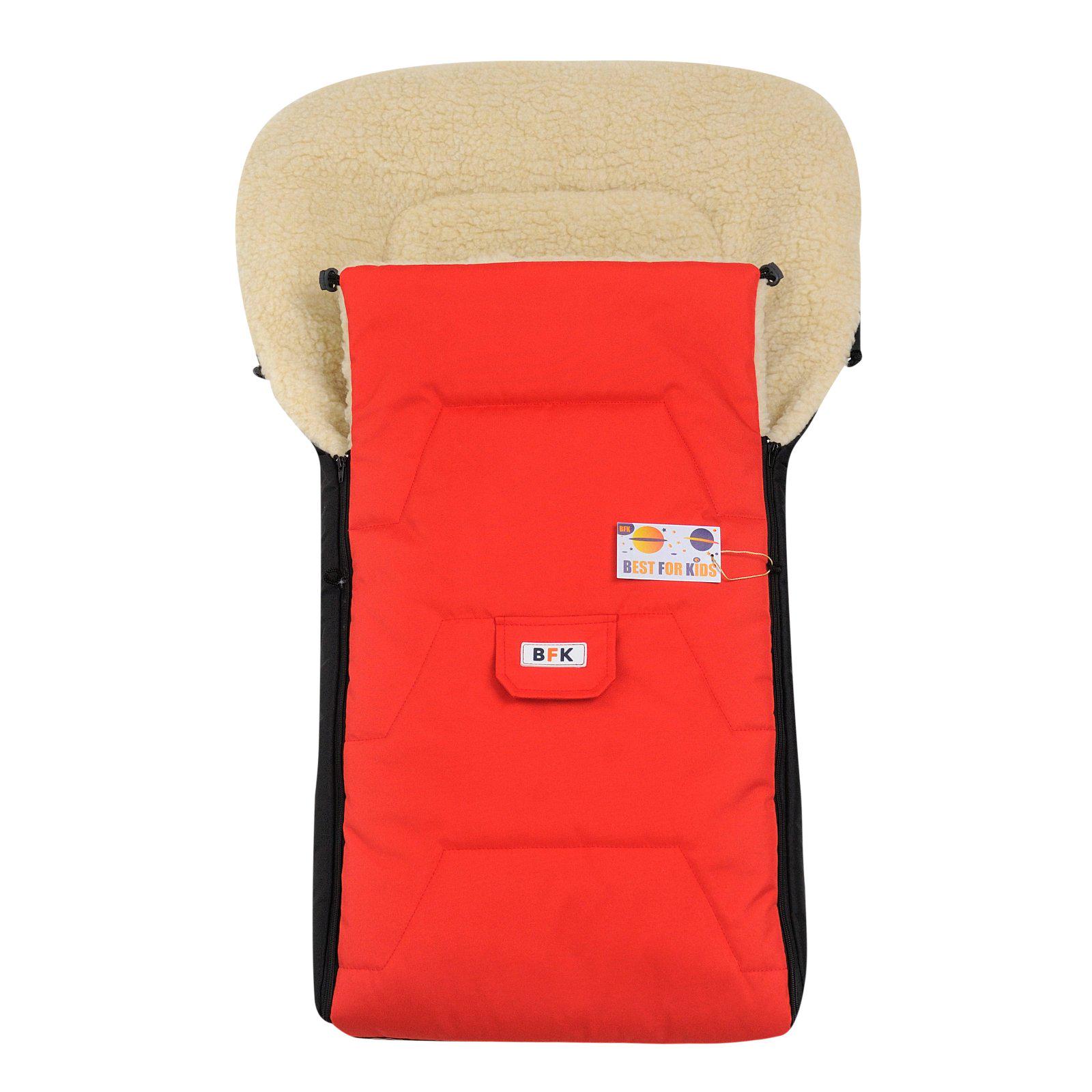 Конверт-чехол зимний For Kids Ideal на овчине в коляску и на санки 95х45 см Красный (4464)