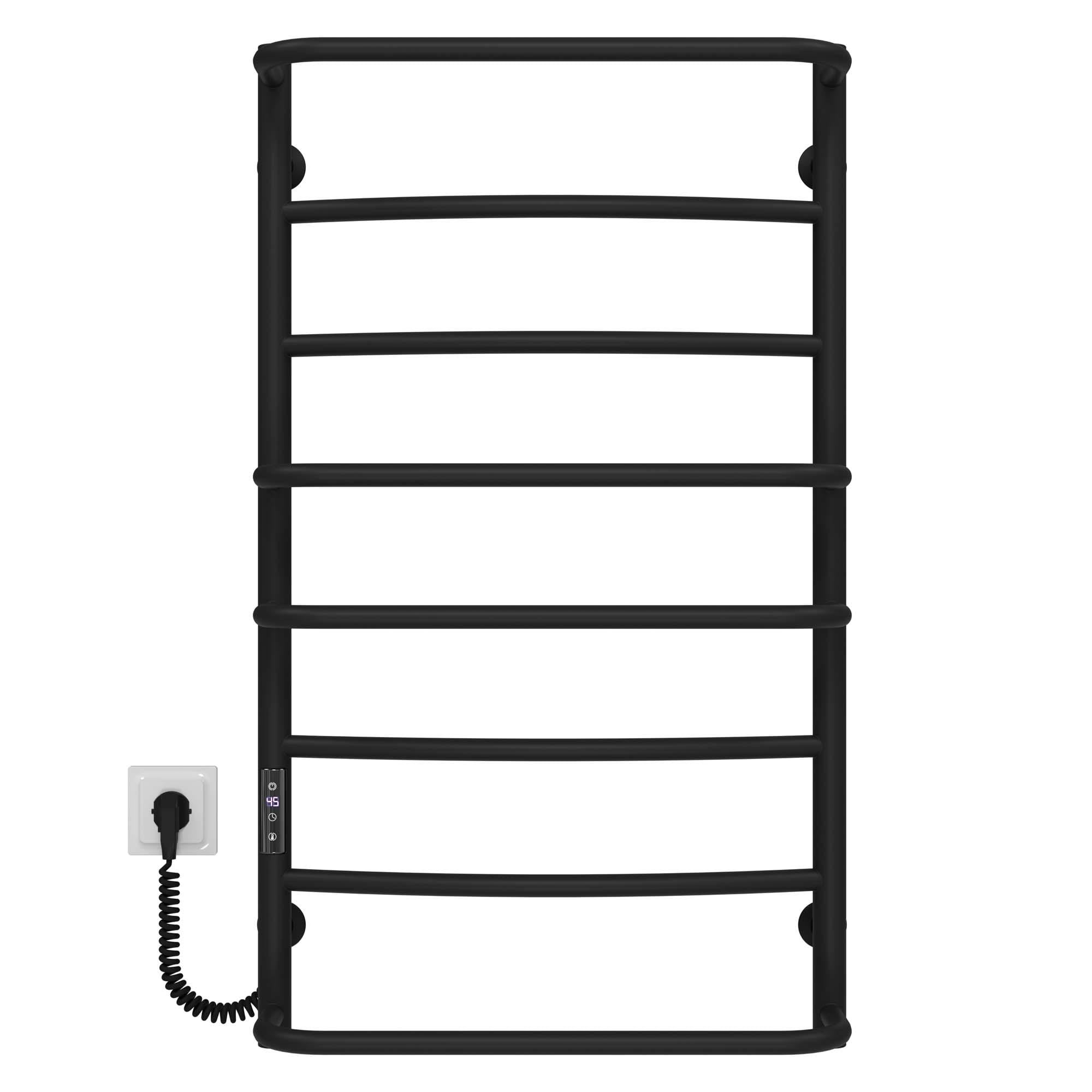 Рушникосушарка електрична Deffi Аквамікс П8 JD03 ліве підключення нержавіюча сталь 500х900 мм Чорний (C.AM.90.50.8.E.B.L.1)