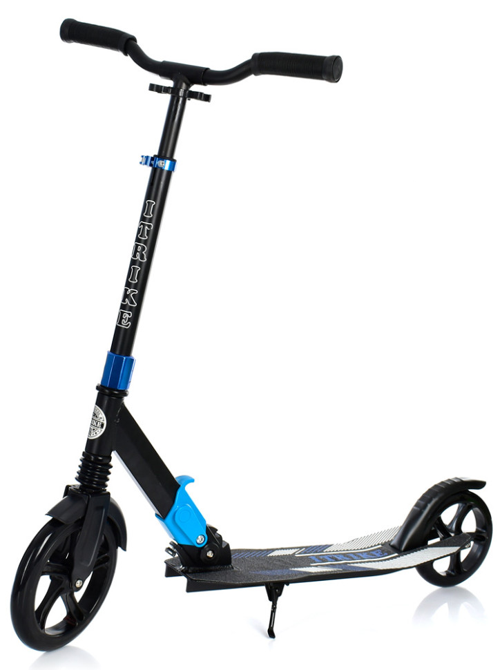 Самокат iTrike двухколесный/складной/полиуретановые колеса Черный/Синий (DS-171-S-198)