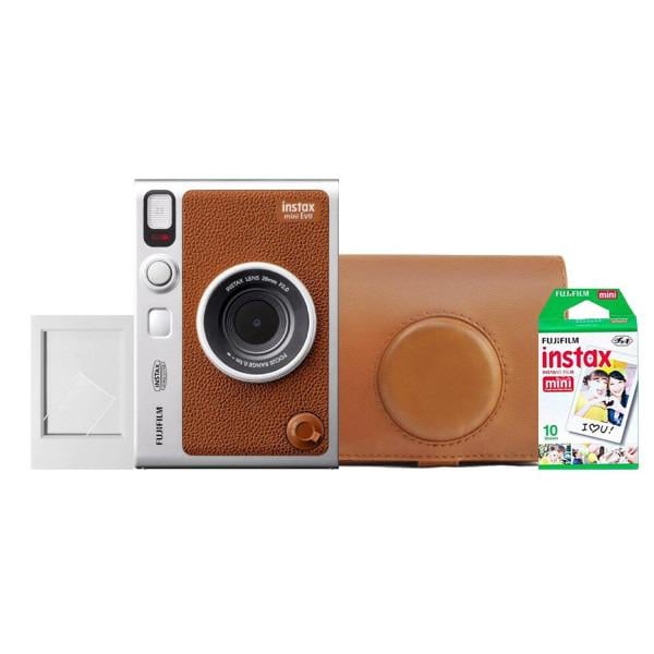 Камера моментальной печати Fujifilm Instax Mini Evo Hybrid + чехол/фотопленка 10 шт./фоторамка Brown (12053112)