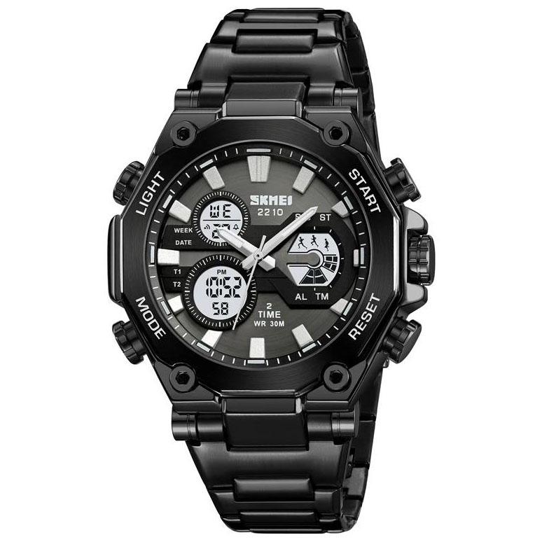 Наручные часы Skmei 2210BK с браслетом из нержавеющей стали Black (29079382)