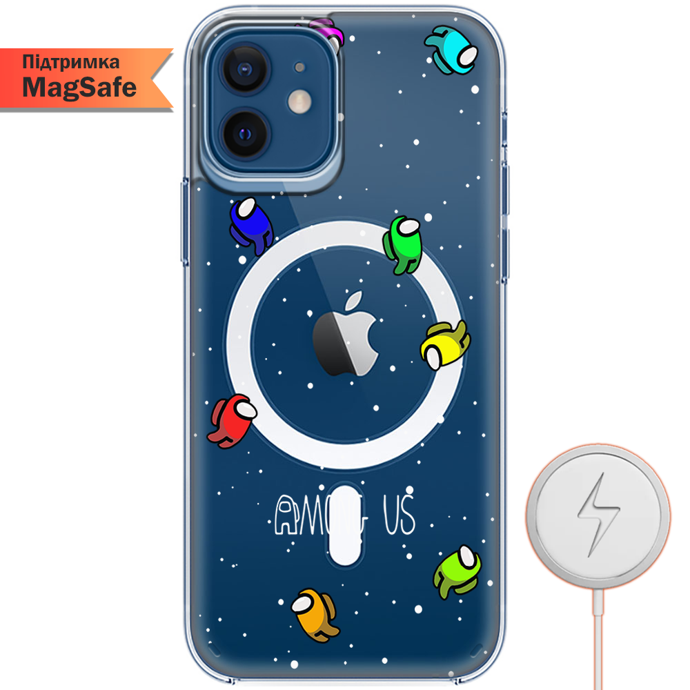 Чохол Boxface iPhone 12 mini Among Us Invisible Прозорий силікон з підтримкою MageSafe (41084-bk76-41496)