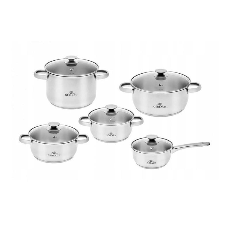 Набір каструль з кришкою та ковшем Gerlach First з нержавіючої сталі 10 пр. (2015284730)