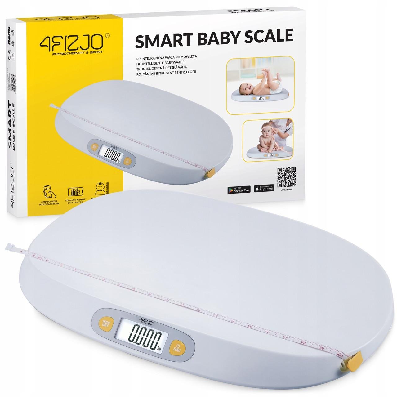 Ваги для немовлят 4fizjo Smart Baby Scale до 25 кг White (P-5905973404075)
