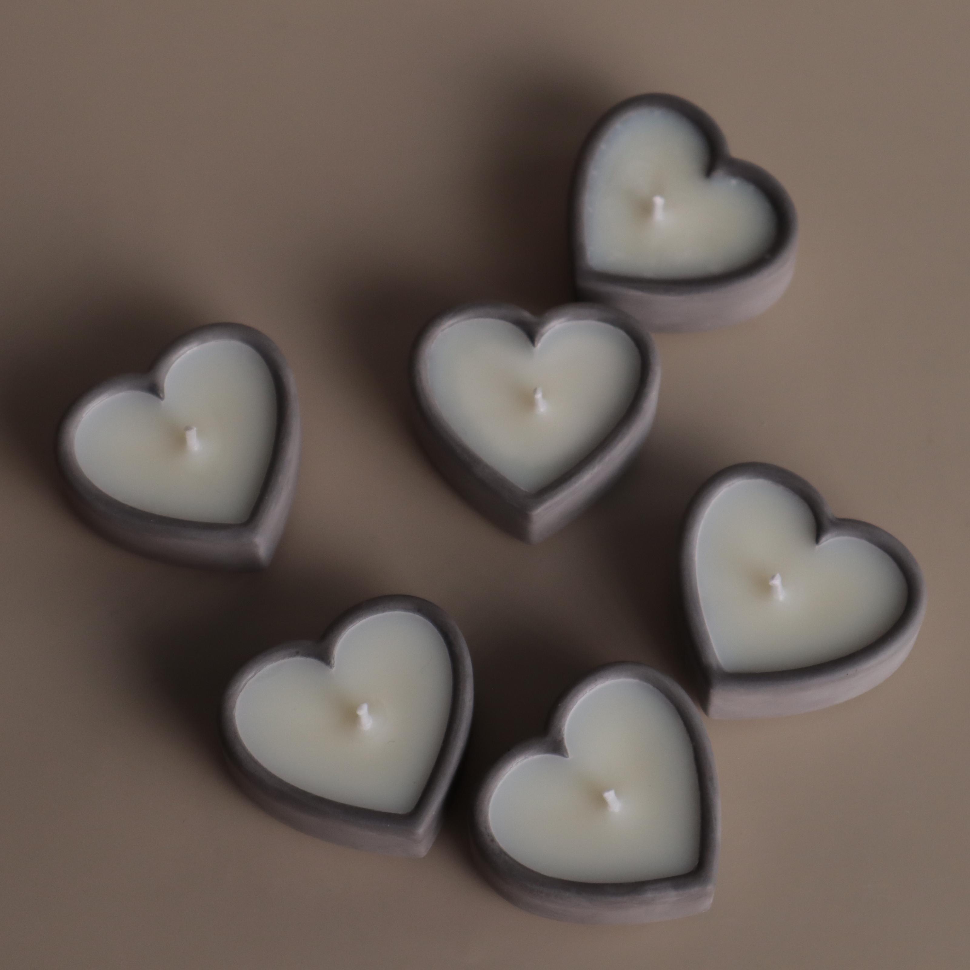 Подарунковий набір чайних аромасвічок Wax Harmony Ваніль Сердечко 10 г Сірий (300671)
