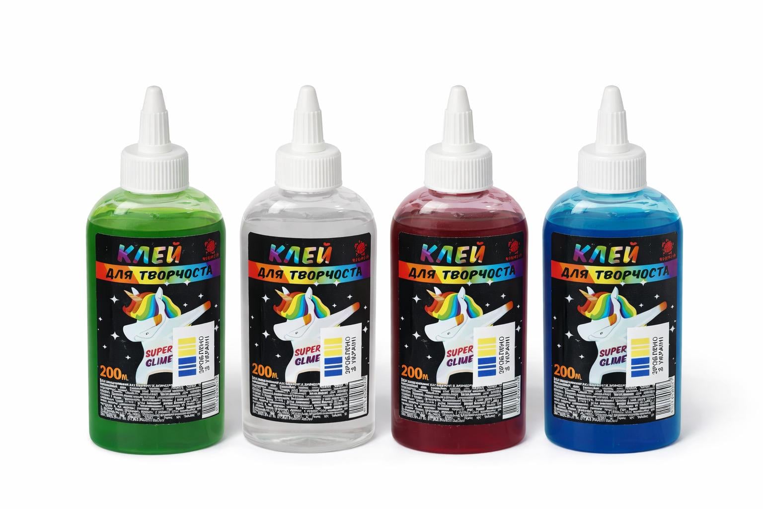 Клей для творчества и создания слайма 200 г 4 цвета