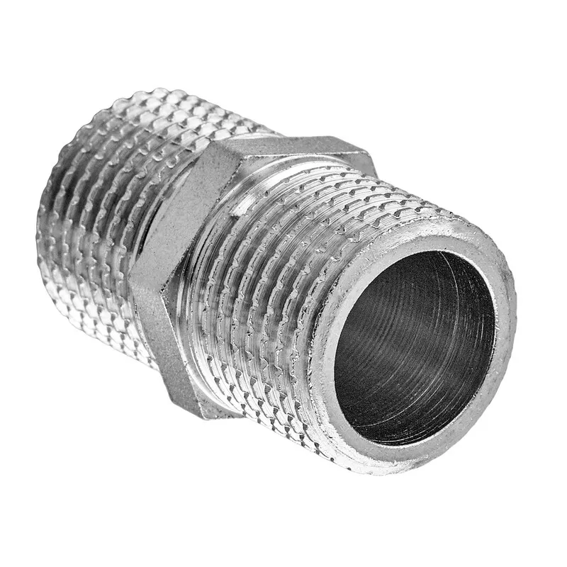 Ниппель прямой KOER KF.N06A наружная резьба из никелированной латуни под прокладку 1/2" (OL-KR5570)