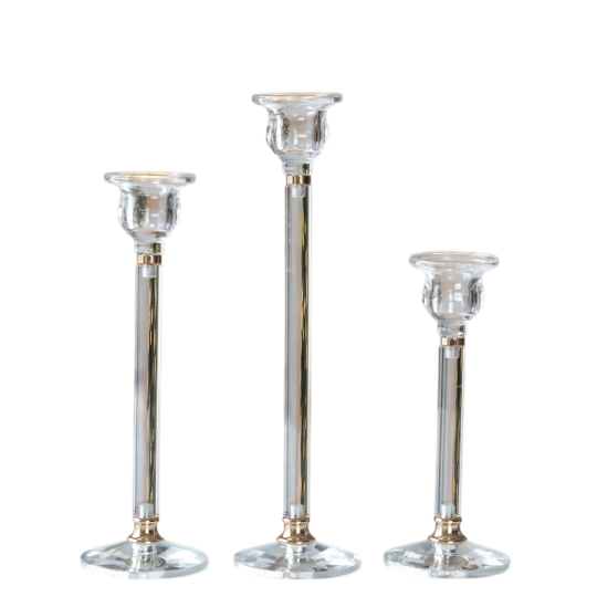 Набор подсвечников Свет прозрачности из стекла и металла 19,5х24,5х29,5 см 3 шт. Прозрачный (150-81-9285-003) Набор подсвечников Свет прозрачности из стекла и металла 19,5х24,5х29,5 см 3 шт. Прозрачный (150-81-9285-003)