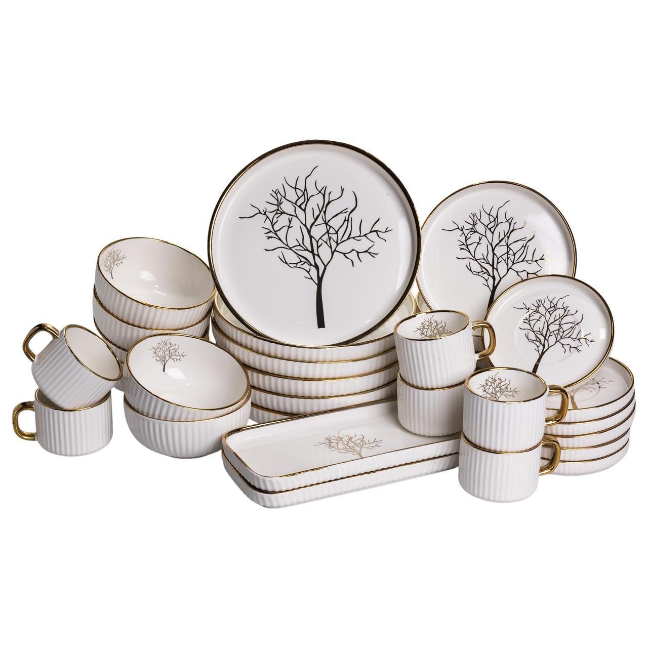 Столовый набор посуды Valentina 32 предмета на 6 персон фарфоровый (DS-32-O) - фото 7 Столовый набор посуды Valentina 32 предмета на 6 персон фарфоровый (DS-32-O) - фото 7