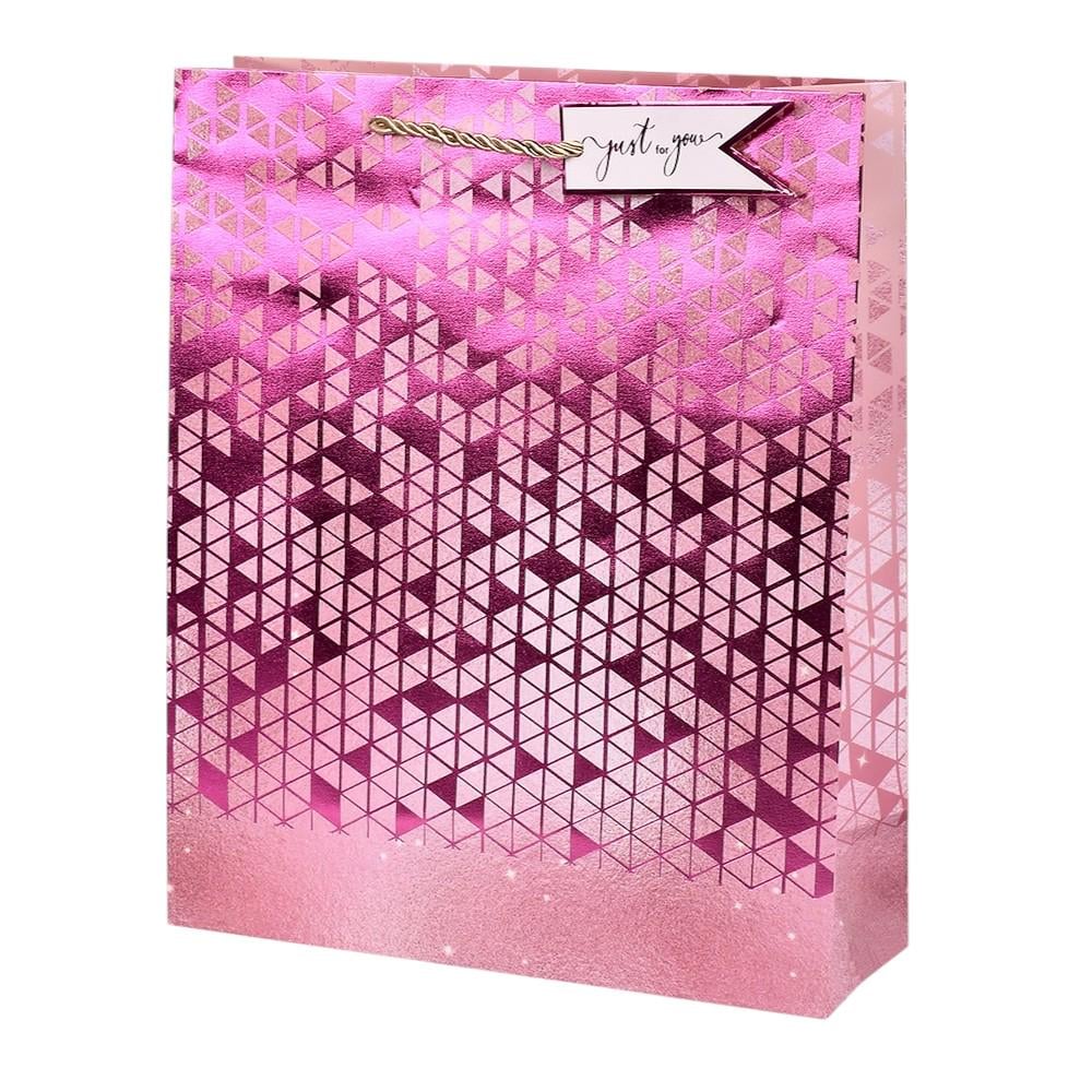 Подарочный пакет Shine R98394-M 26х32х10 см Розовый