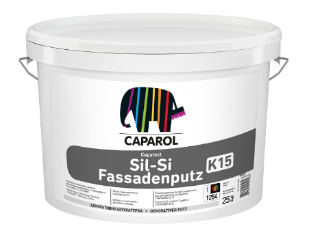 Штукатурка фасадная силикат-силиконовая Caparol Capatect Sil-Si Fassadenputz K15 база 25 кг Белый (2443795693)