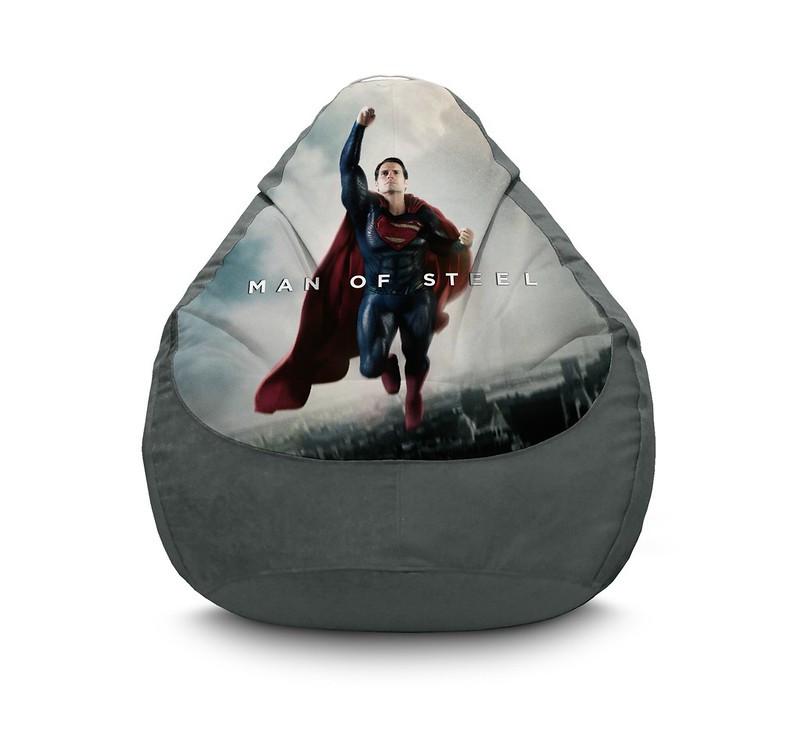 Кресло мешок iPuff Superman Man of steel Флок XXXL 100х135 см Серый Кресло мешок iPuff Superman Man of steel Флок XXXL 100х135 см Серый