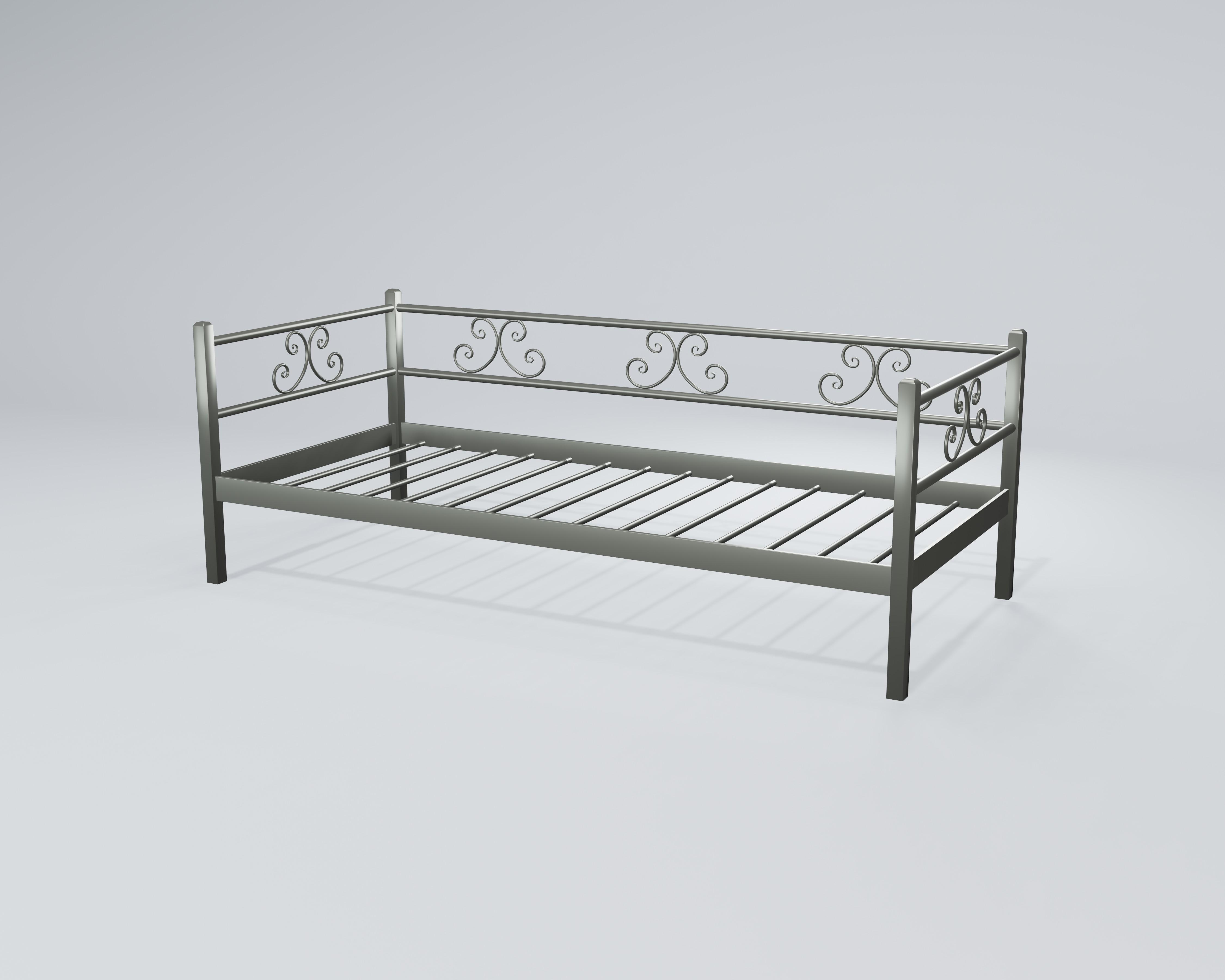 Кровать-диван металическая Самшит 90x190 см Серый
