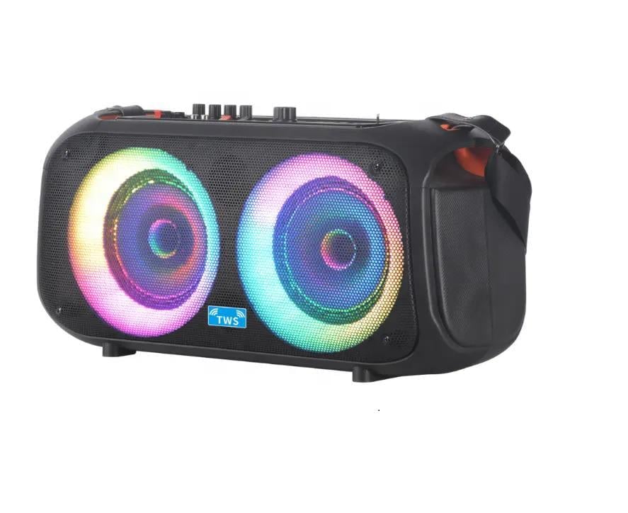 Портативная акустическая система Winso NDR-Q68 RGB с микрофоном и пультом 2х6,5" 30 W (5ad59b49)