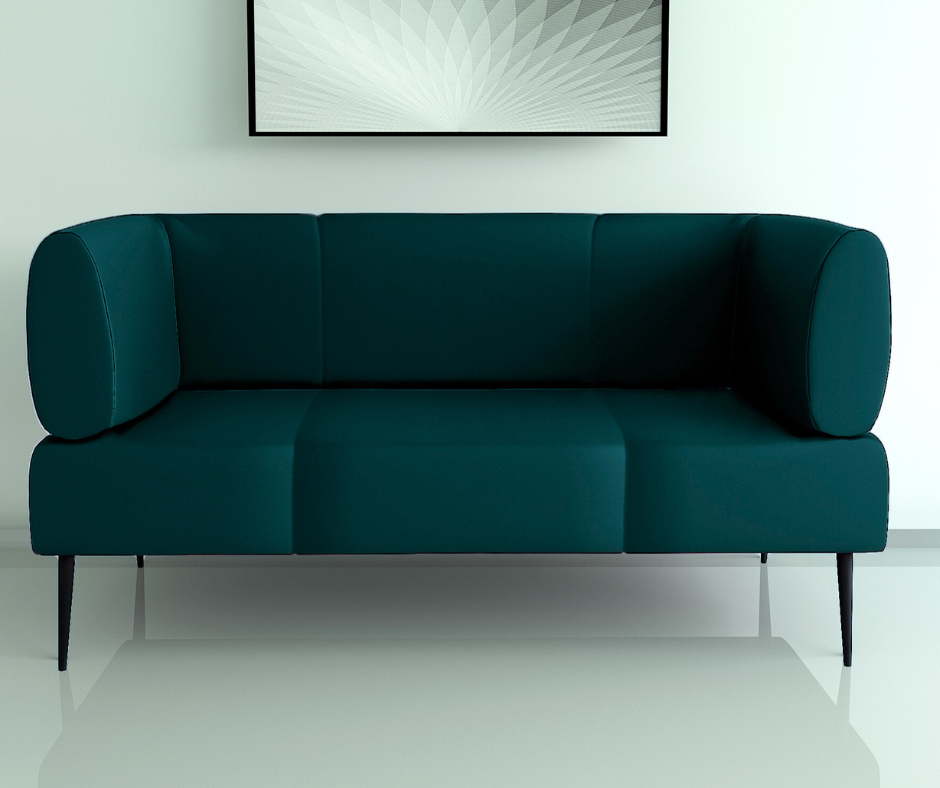 Диван офісний Tobi Sho Бенно-1 з підлокітниками та конусною ногою шкірзам 1500х720х750 мм Морська хвиля (2215) - фото 1 Диван офісний Tobi Sho Бенно-1 з підлокітниками та конусною ногою шкірзам 1500х720х750 мм Морська хвиля (2215) - фото 1