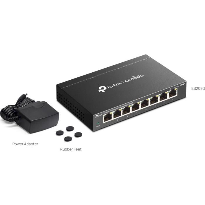 Коммутатор управляемый TP-Link Omada ES208G 16 Gbps Black (30492638) - фото 6 Коммутатор управляемый TP-Link Omada ES208G 16 Gbps Black (30492638) - фото 6