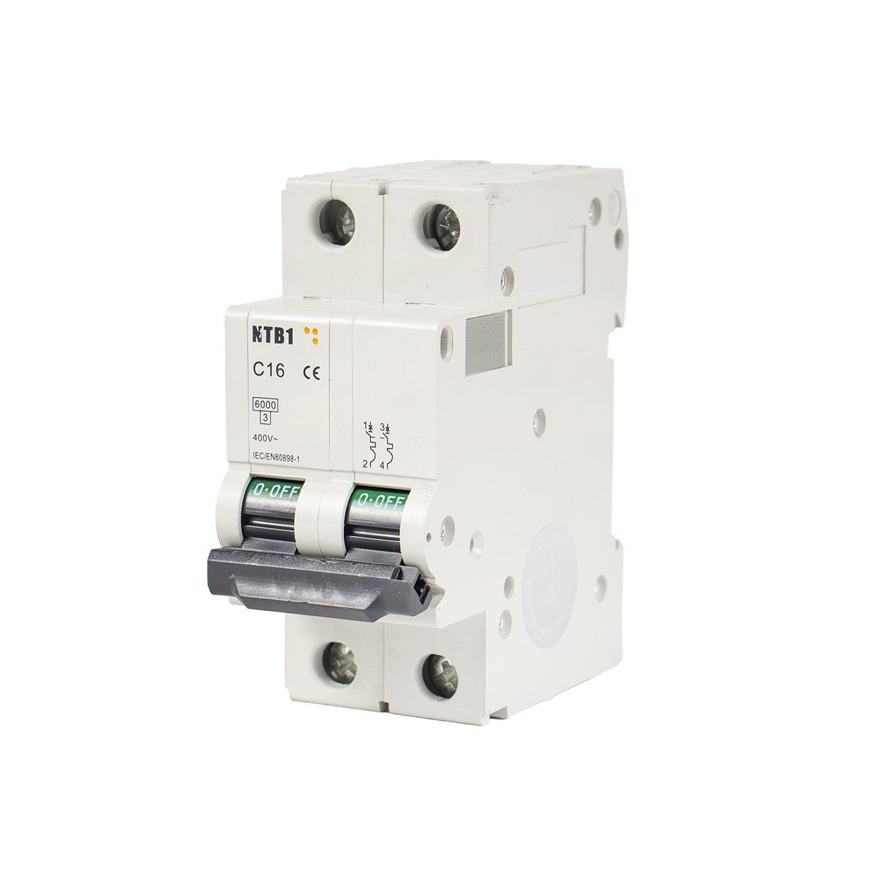 Автоматичний вимикач TESLA NTB1 C16 2P 16А (100) - фото 1 Автоматичний вимикач TESLA NTB1 C16 2P 16А (100) - фото 1