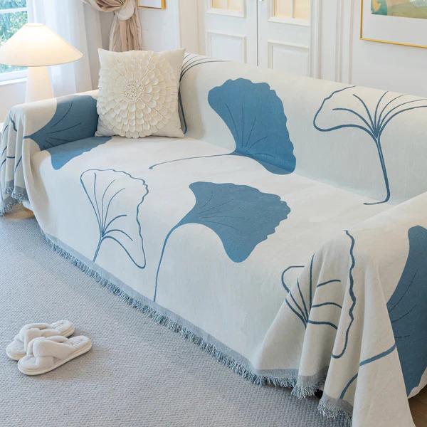 Плед покрывало на диван и кровать для мягкой мебели 180х230 см Синий с белым - фото 4 Плед покрывало на диван и кровать для мягкой мебели 180х230 см Синий с белым - фото 4