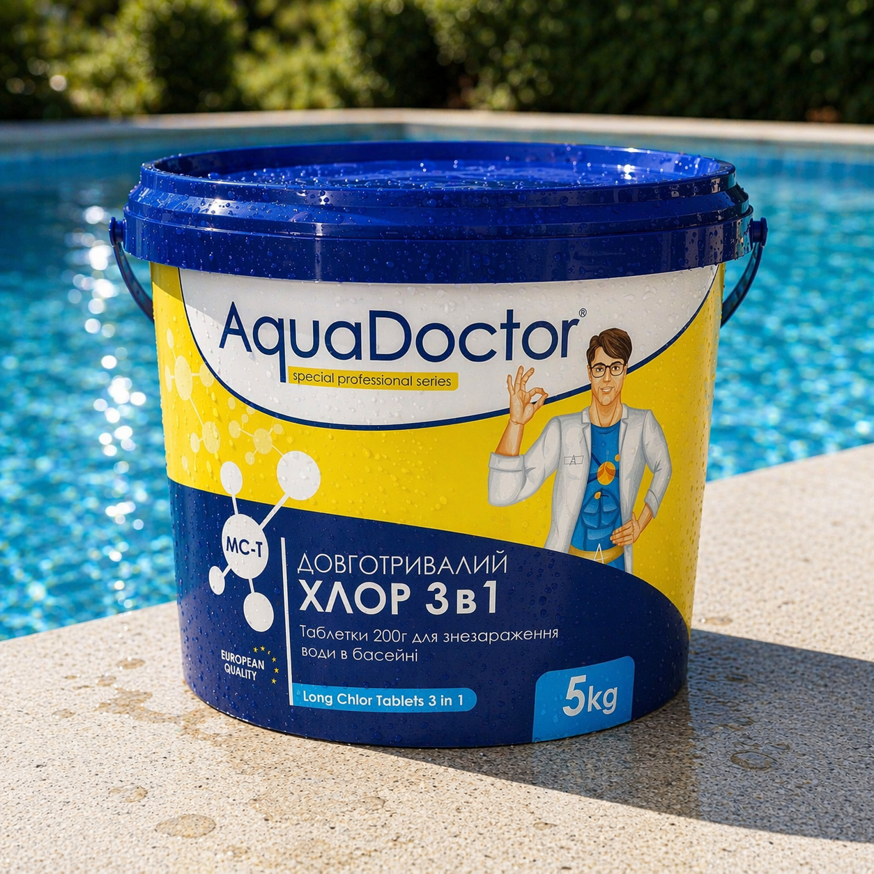 Дезінфектант повільно-розчинний на основі хлору AquaDoctor MС-Т 5 кг (мс-т5)