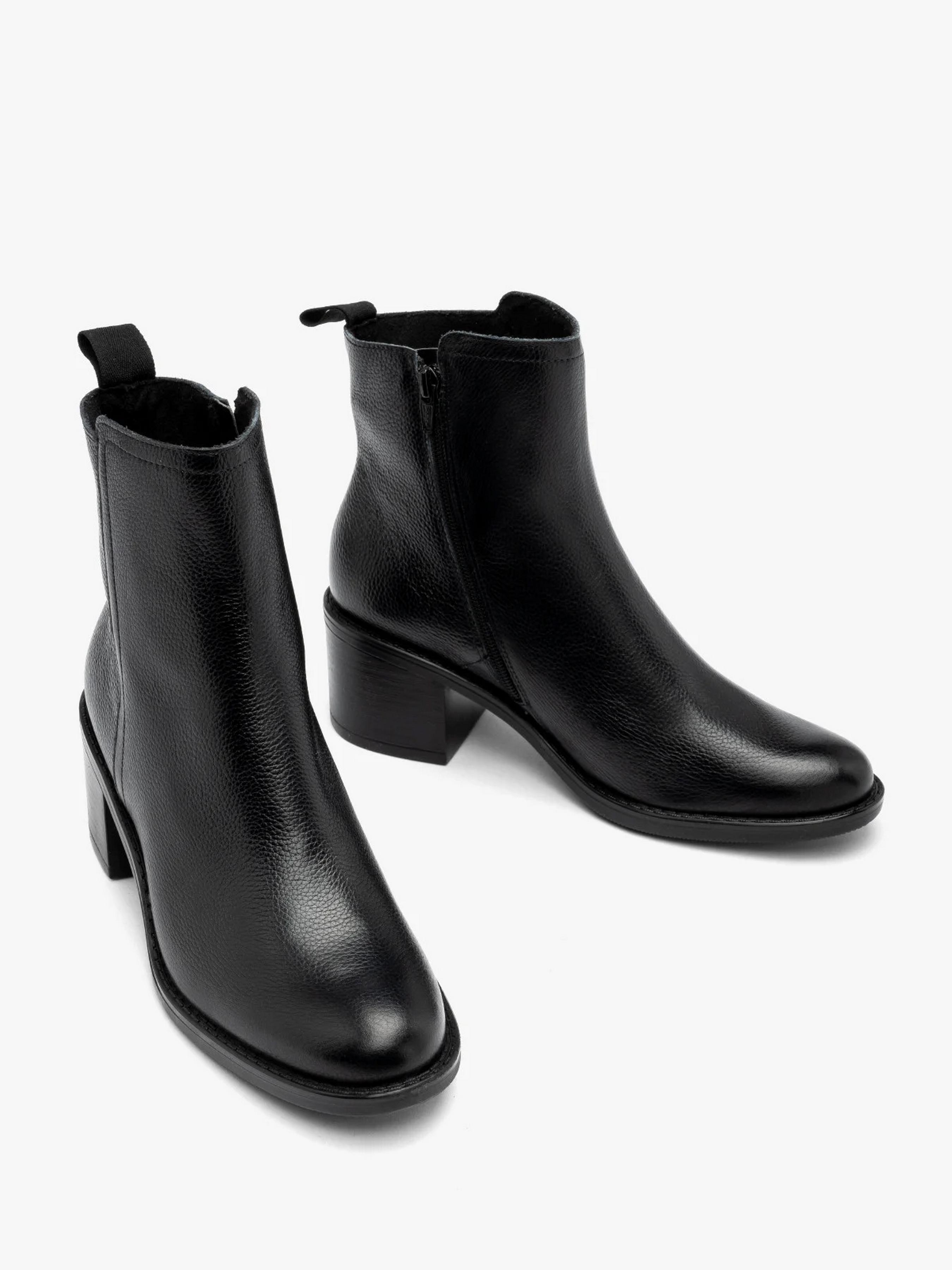 Ботинки кожаные женские демисезонные RYLKO на среднем каблуке р. 40 Черный (5PVA8_V_ _9SC)