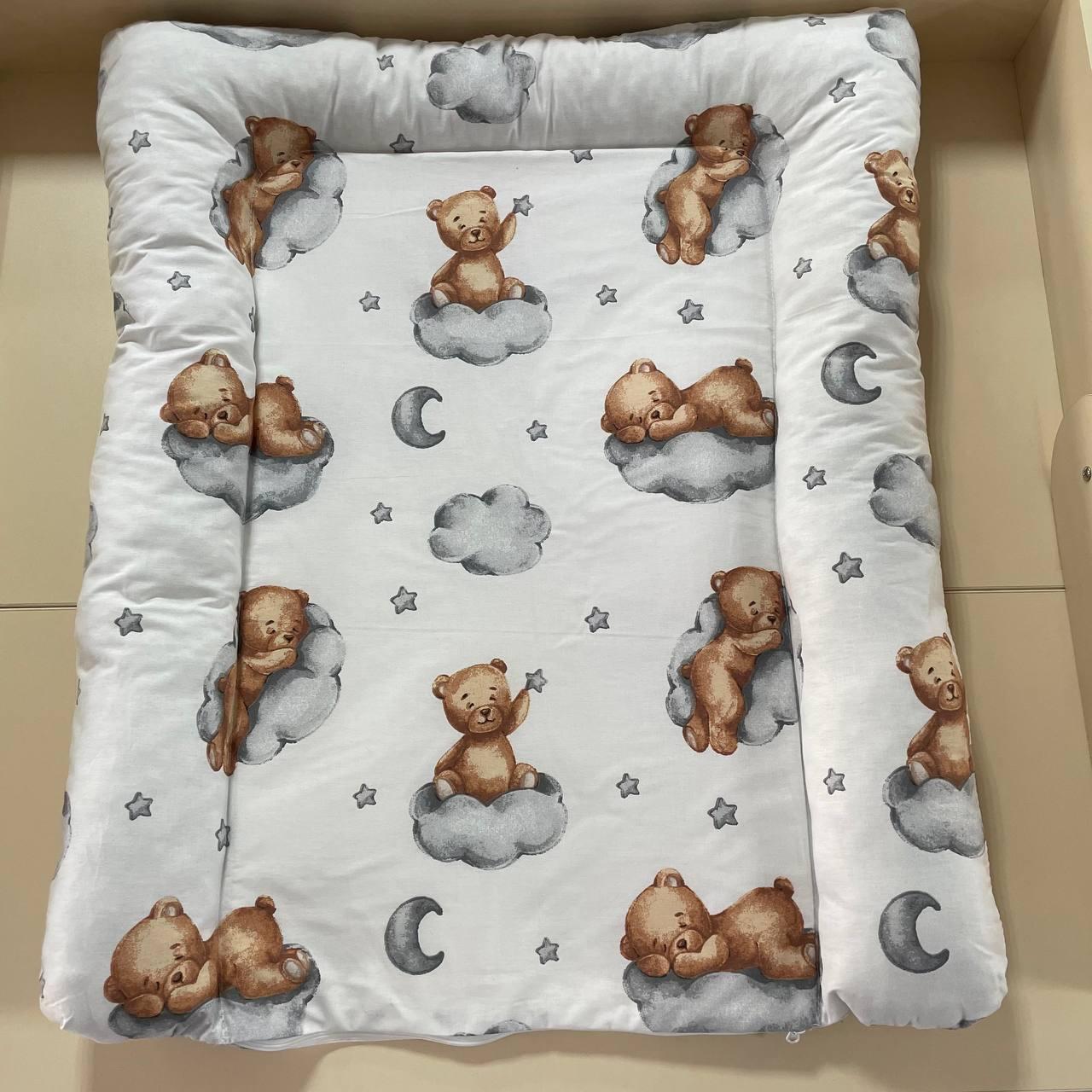 Матрас для пеленания BST с бортами синтепон съемный универсальный 70х55 см Серо-Кофейный (1875669092)