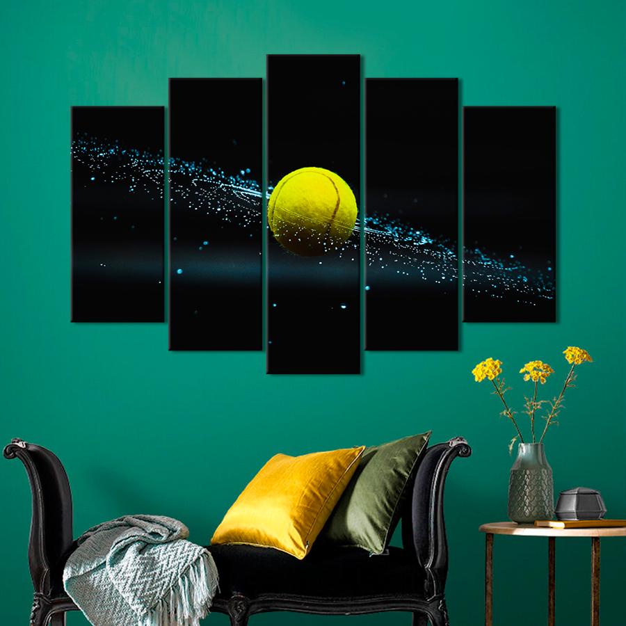 Картина спорт Теннисный мяч на фоне космоса 187x119 см (A1248-5)
