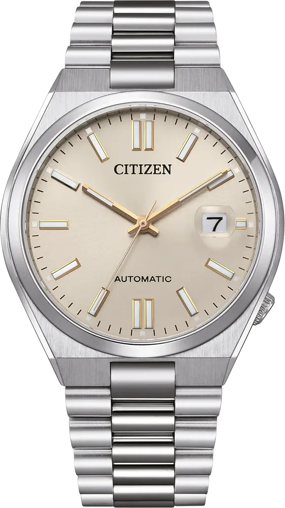 Наручные часы мужские Citizen NJ0151-88W Tsuyosa Collection механические с сапфировым стеклом/стальным корпусом и бежевым циферблатом