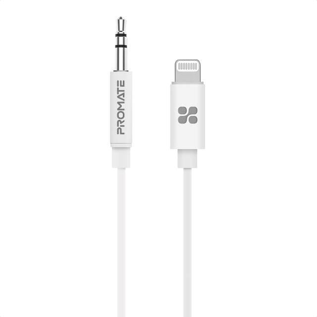 Перехідник Promate AudioLink-LT1 Mini-Jack 3,5 мм/Lightning MFI 1 м White