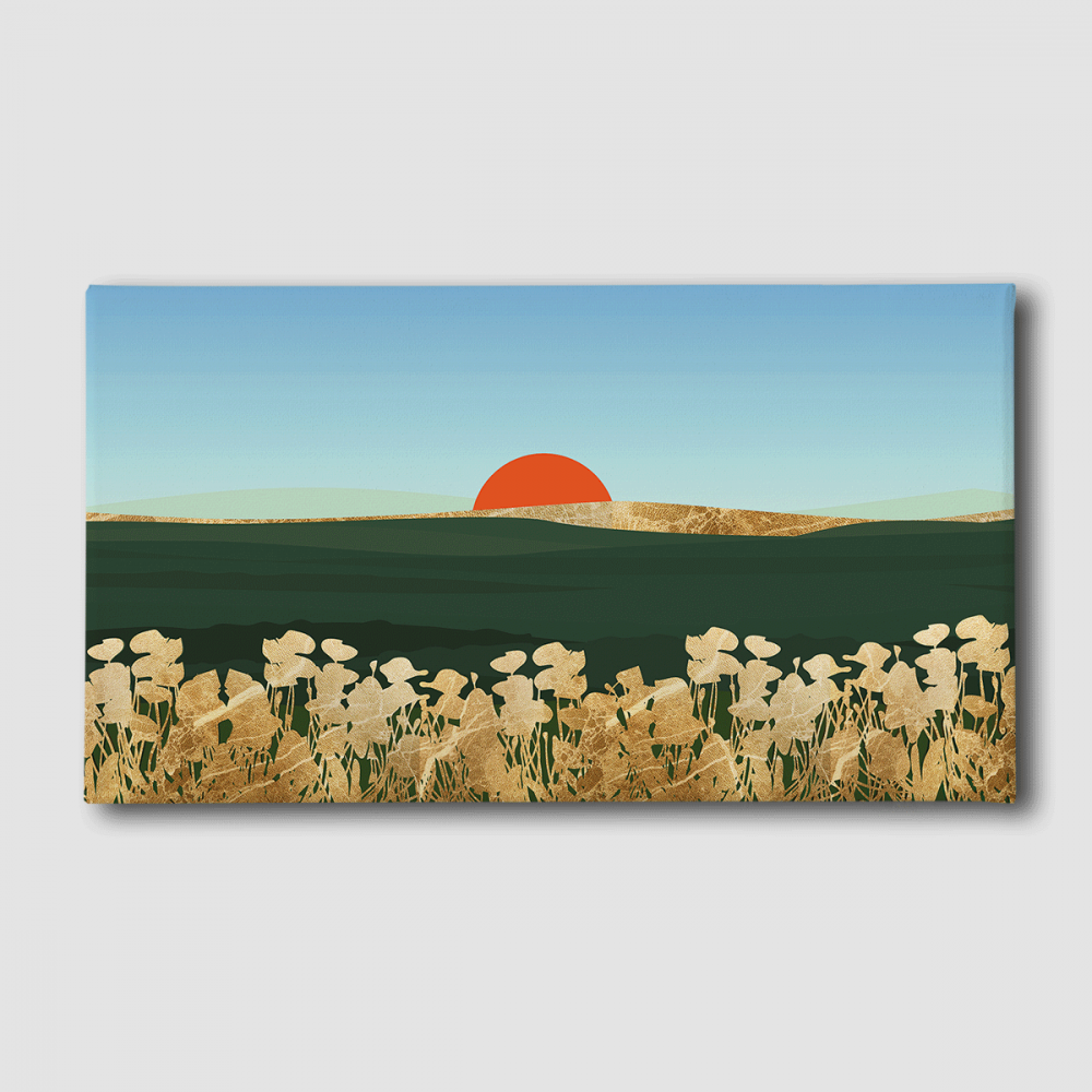 Картина Malevich Store Золотой рассвет 50x100 см (K0016)