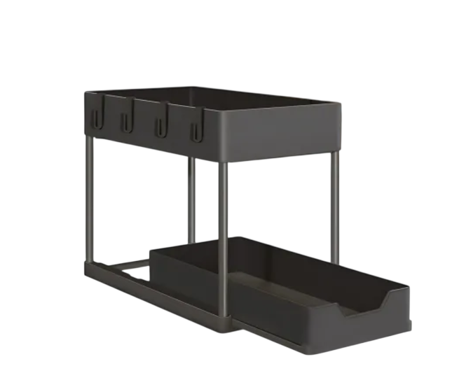 Органайзер кухонний із висувною шухлядою 2 рівні Чорний (2544)