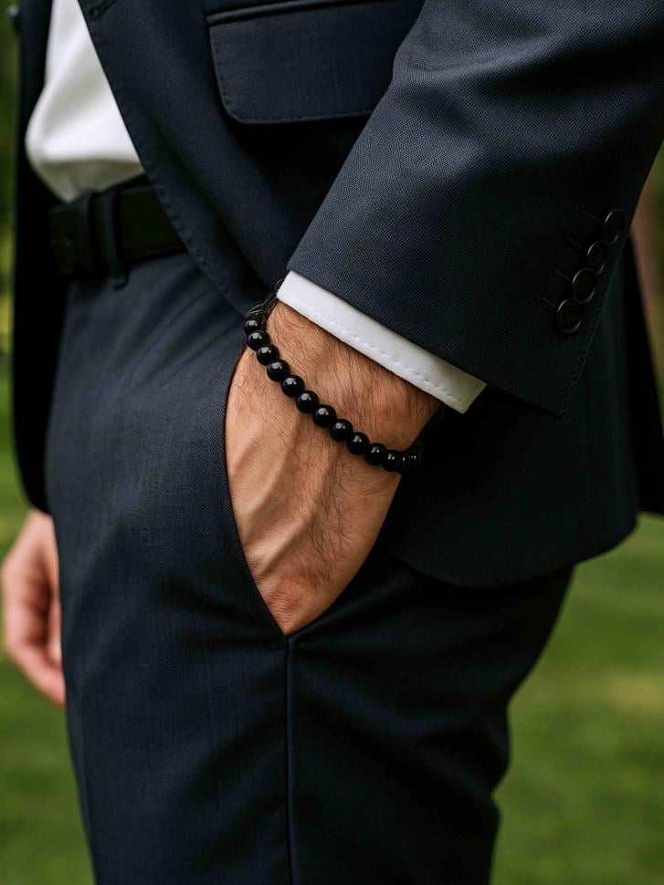 Браслет из агата мужской 4538