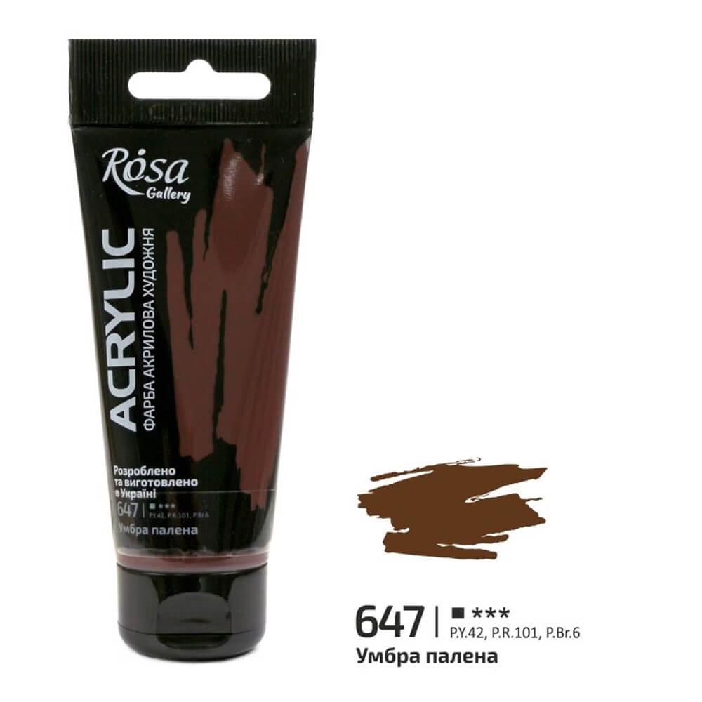 Акрилова фарба ROSA Gallery 647 60 мл Умбра палена (3241647) - фото 1 Акрилова фарба ROSA Gallery 647 60 мл Умбра палена (3241647) - фото 1