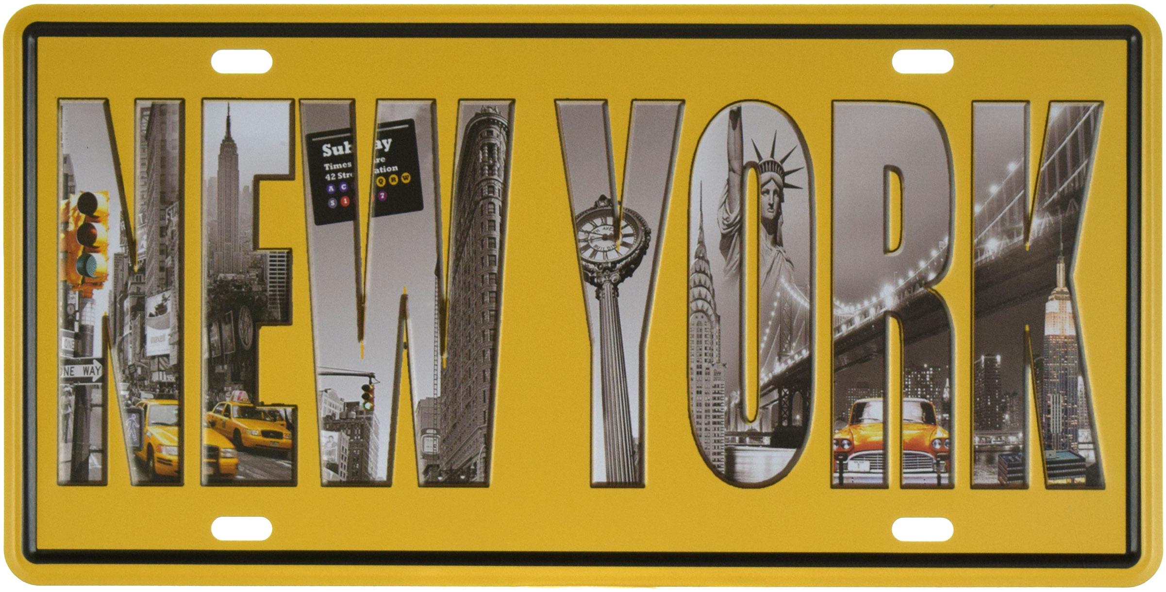 Табличка металлическая NY 15x30 см - фото 1 Табличка металлическая NY 15x30 см - фото 1