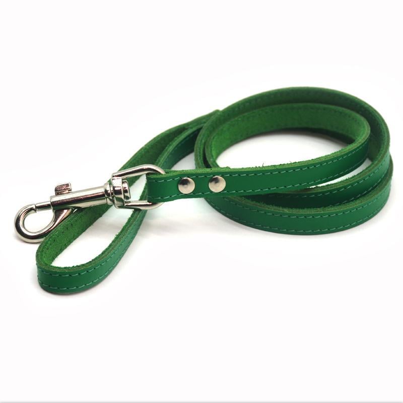 Поводок для собак и кошек Zoo-hunt Весна кожаный 1,4/120 см Зеленый - фото 1 Поводок для собак и кошек Zoo-hunt Весна кожаный 1,4/120 см Зеленый - фото 1