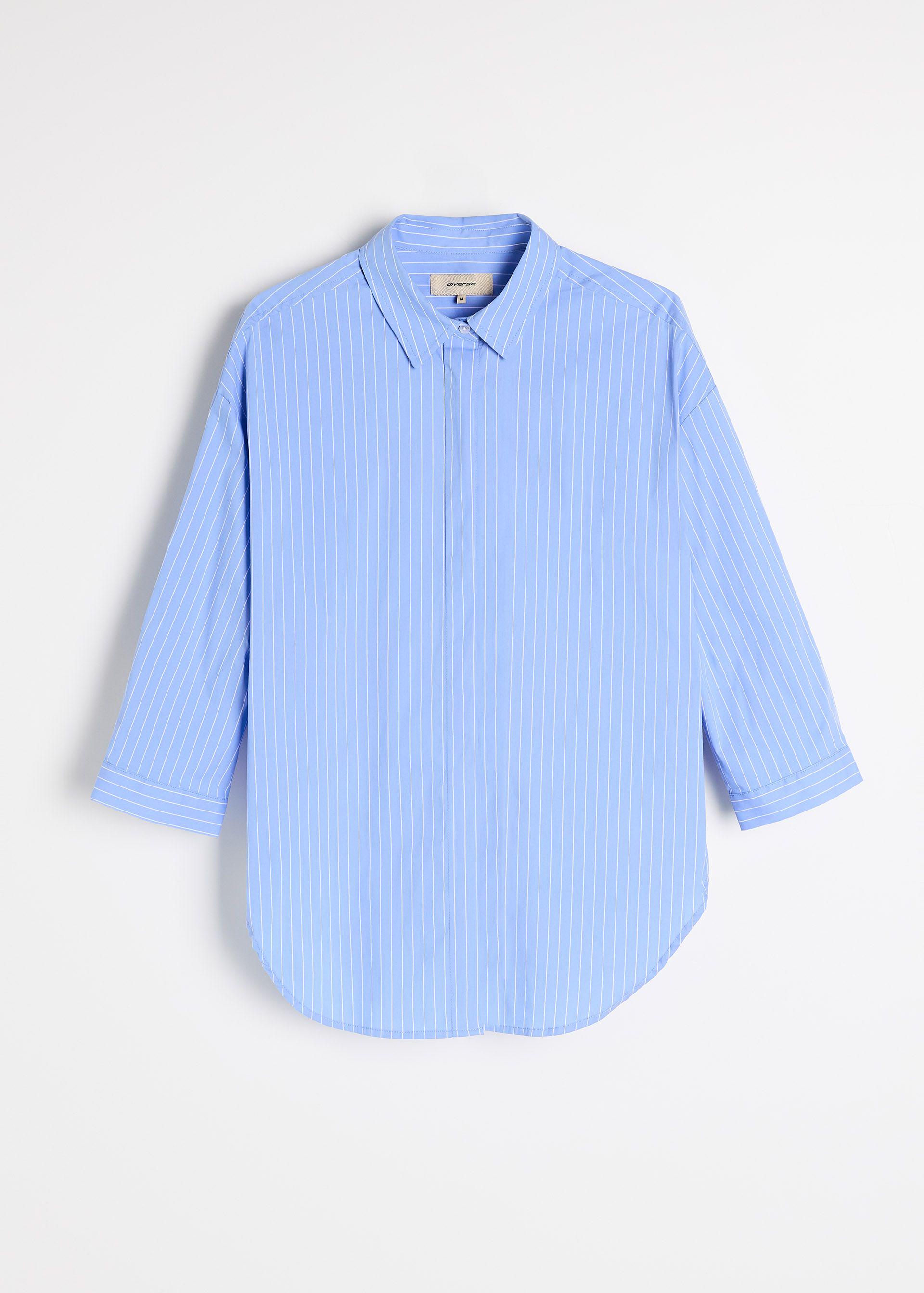 Сорочка жіноча з рукавами 3/4 Diverse TIRTA L Блакитний-Білий (5905384177094) - фото 5