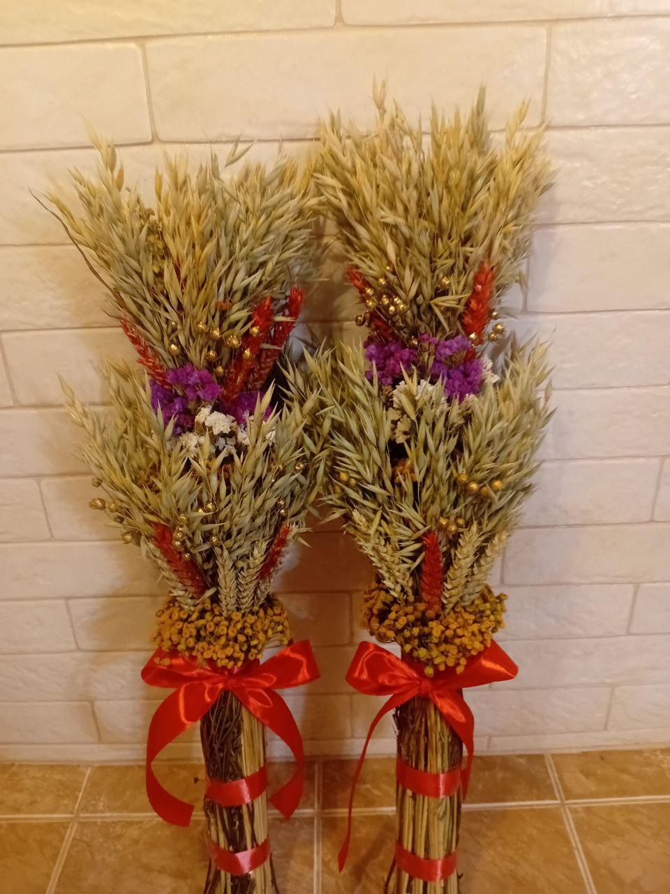 Дидух рождественский из колосья пшеницы/льна и овса 50-55 см с красной лентой (2813747862) - фото 10 Дидух рождественский из колосья пшеницы/льна и овса 50-55 см с красной лентой (2813747862) - фото 10
