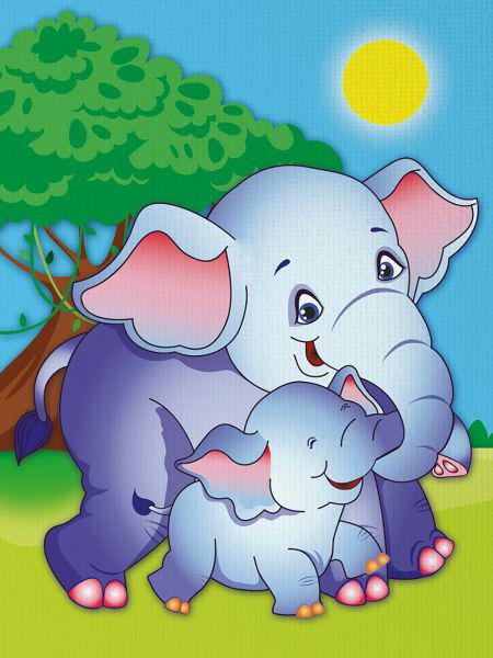 Картина по номерам Идейка Слоники 18х24 см (Id-7101/1)