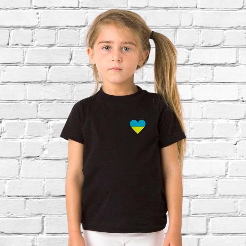 Футболка для дівчаток з вишивкою Сердце 02-4 98-104 см 3-4 років Чорний (589605-28-3)
