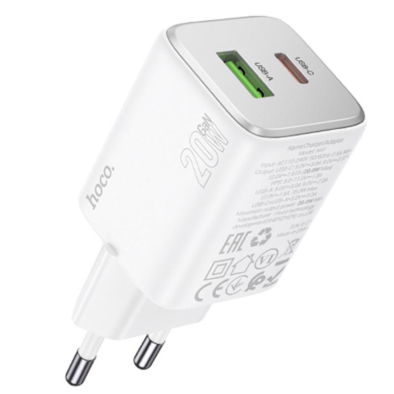 Зарядний пристрій мережевий Hoco N41 Almighty PD20W/QC3,0 White (00000071120_2)