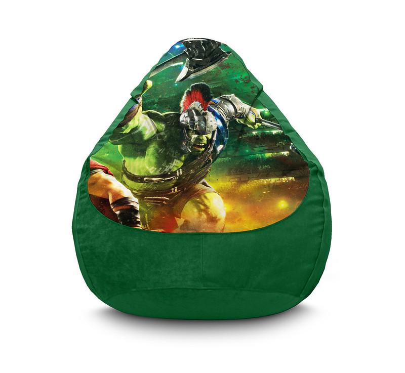 Кресло мешок iPuff Hulk Fight Флок XL 80x110 см Зеленый