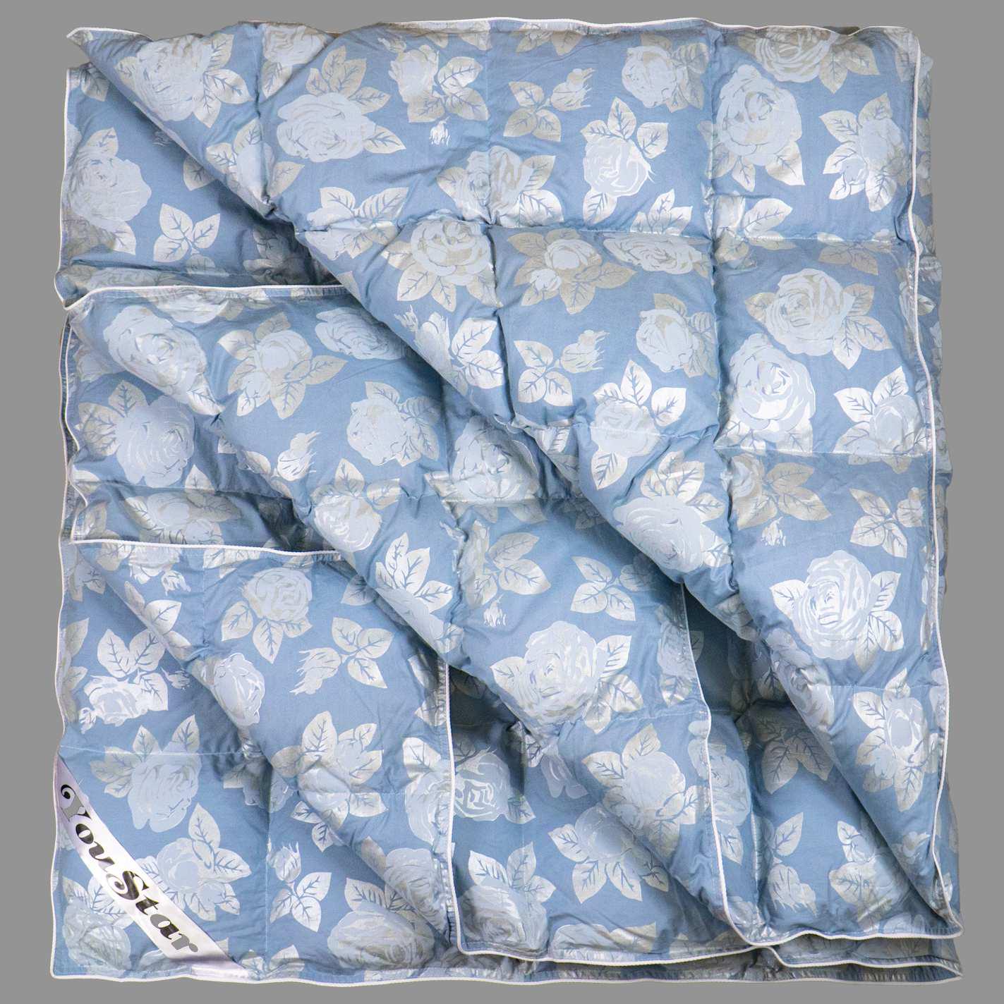 Одеяло YouStar из искусственного лебединого пуха полуторное 145x205 см Голубой (olp-145x205-blue) - фото 4