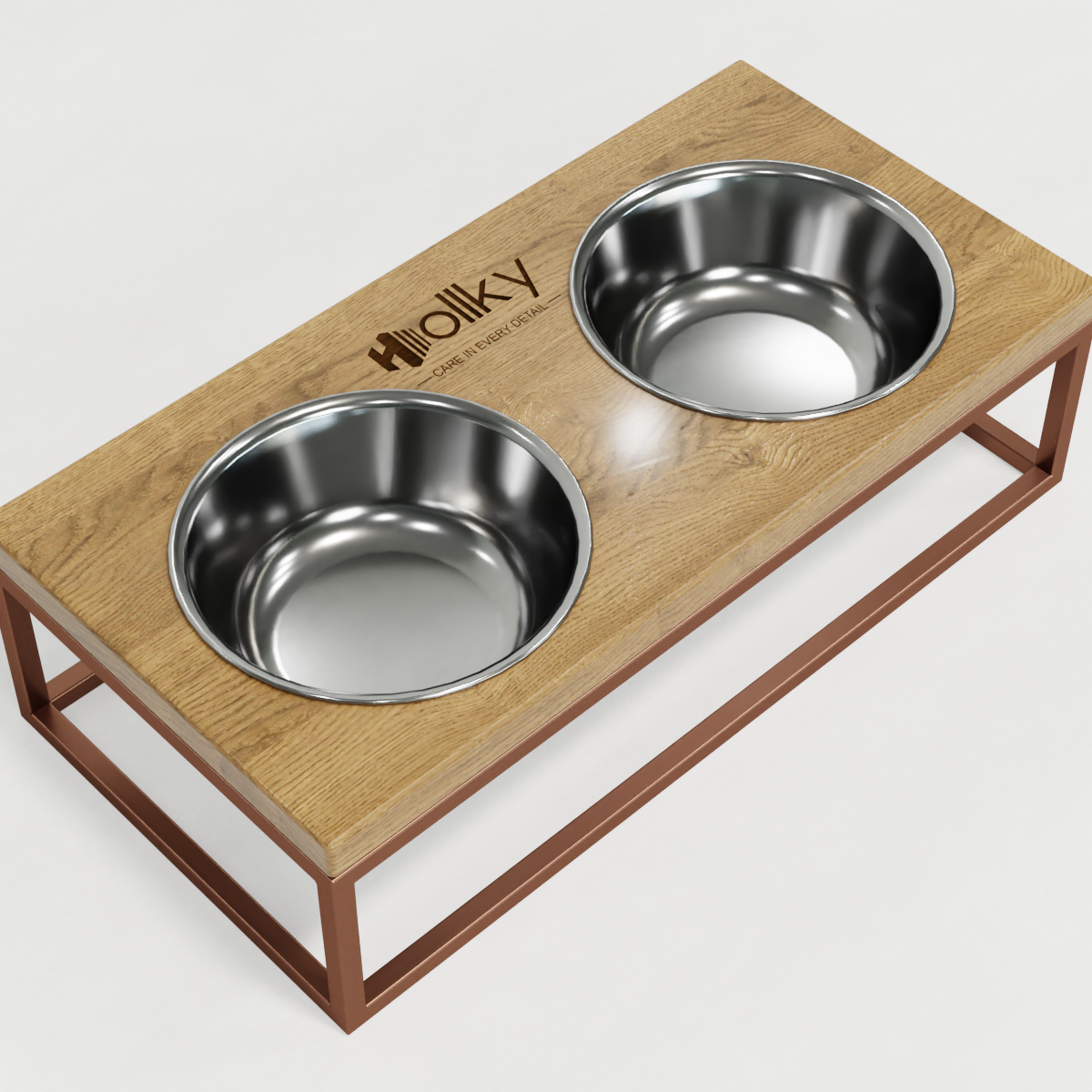 Миски на подставке для средних собак и больших котов Hollky Base M 2х0,95 л (BM-422110-GLNT) - фото 4 Миски на подставке для средних собак и больших котов Hollky Base M 2х0,95 л (BM-422110-GLNT) - фото 4